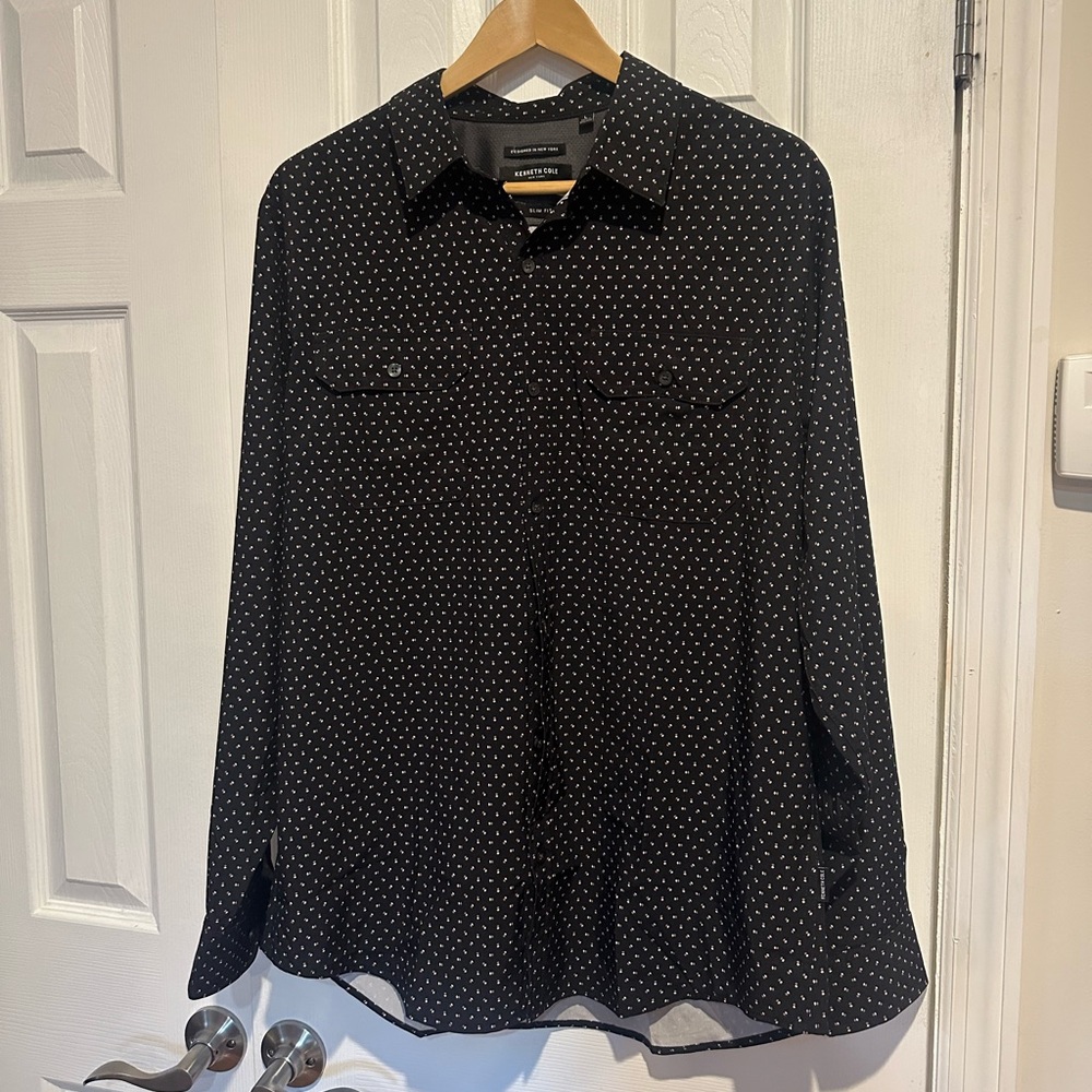 Kenneth Cole Dress Shirts for Men (Black, Size L)